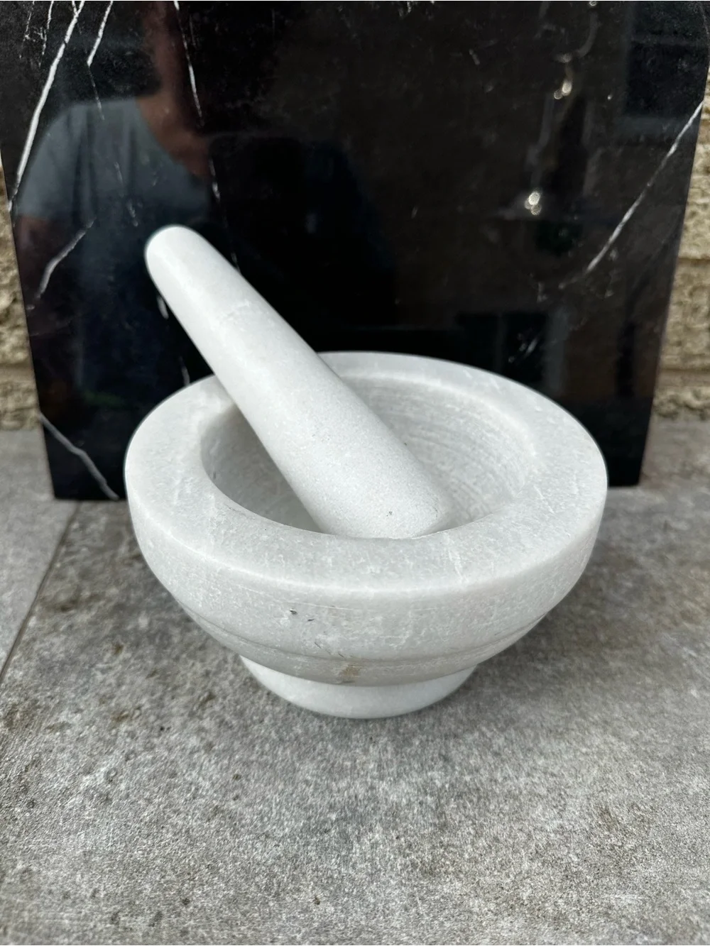 Tom Dixon Stone Pestle and Mortar white